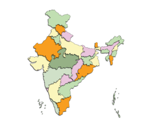 map, india, country